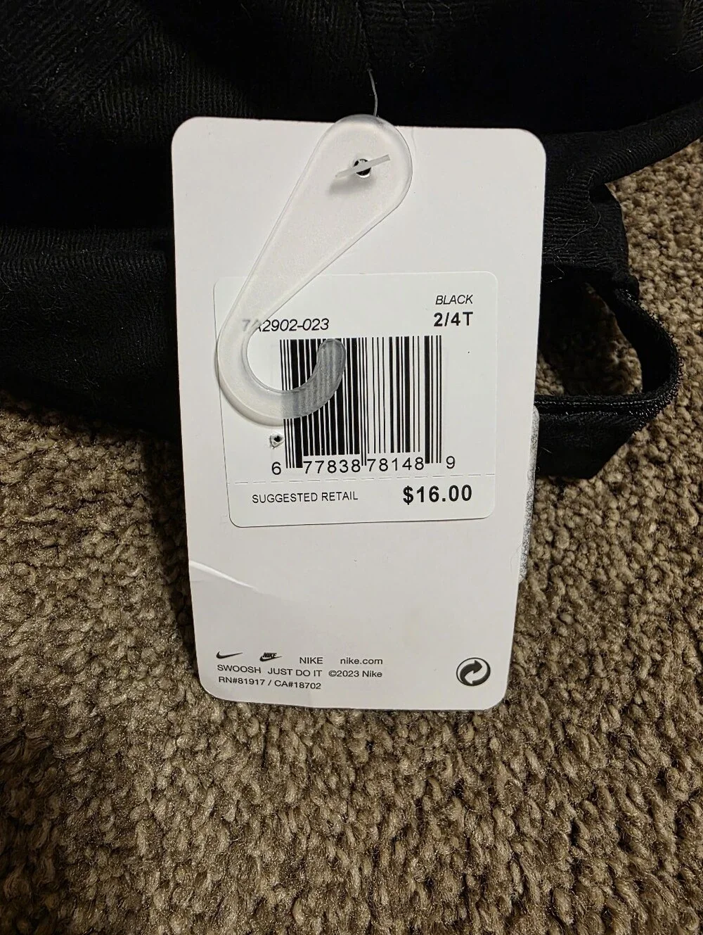 Nike Toddler (2T-4T) Club Hat Black